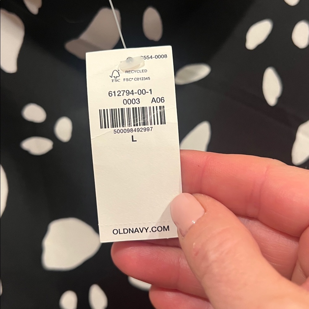 Old Navy Black and White Patterned Midi Dress - Picture 3 of 9